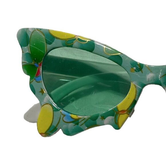 Kid's Sunglasses With Butterfly Wings and Butterfly Print Green - Picture 2 of 3